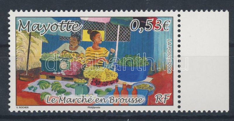 Lokaler Markt Marke mit Rand, Helyi piac ívszéli bélyeg, Local market margin stamp