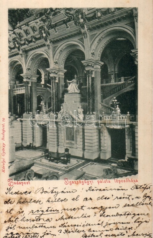 1898 Budapest V. Igazságügyi Palota, lépcsőház, belső