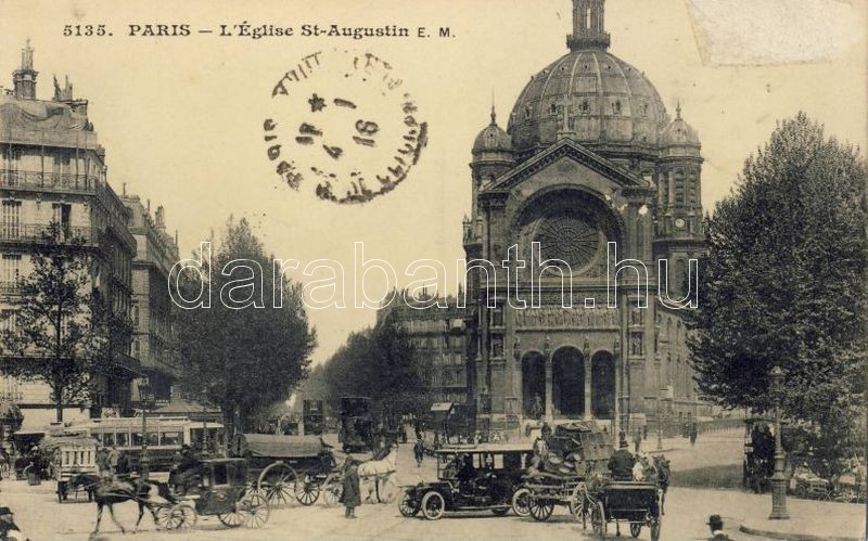 Paris, L'Eglise St Augustin / church, automobile, tram