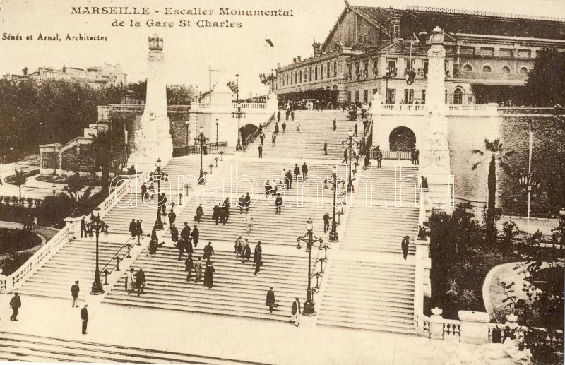 Marseille, Escalier Monumental de la Gare St. Charles / church, monument