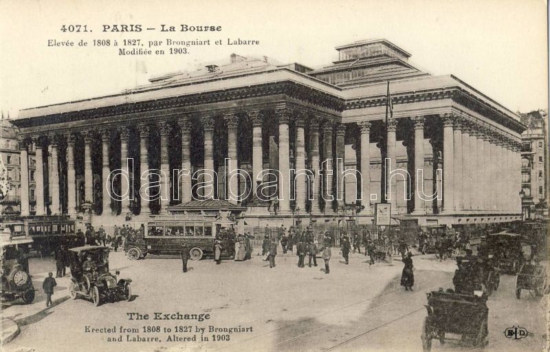 Paris, La Bourse / stock exchange, automobile, bus, tram