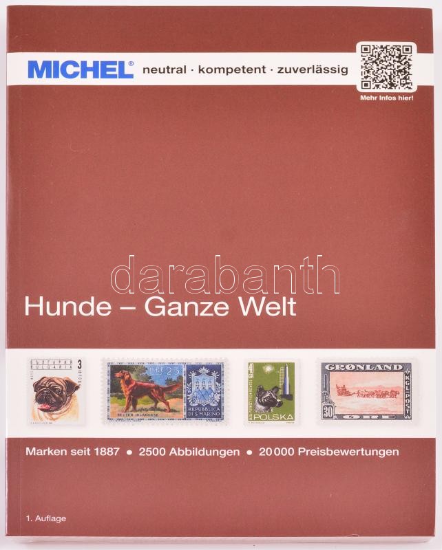 MICHEL Dogs Thematic Catalog, Michel Kutyák motívum katalógus, MICHEL Hunde-Ganze Welt katalog
