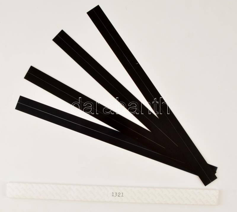 Hawid 1321, black, 385 x 22 mm 20 pieces, Hawid filacsík, fekete, 385 x 22 mm, 20db/csomag HA1321, hawid Klemmtaschen Streifen für Rollenmarken 385 x 22 mm, schwarz, 20 Stück