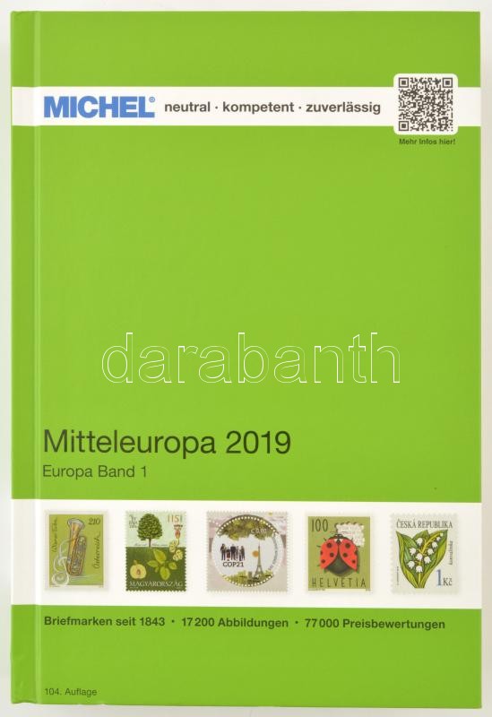 Michel katalógus Közép-Europa 2019, MICHEL MITTELEUROPA-KATALOG 2019 - BAND 1, MICHEL MITTELEUROPA-KATALOG 2019 - BAND 1