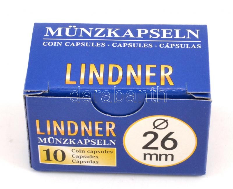 Lindner coin capsules 26 mm, Lindner érmekapszula 26mm 2250026P, Lindner Münzenkapseln 26 mm