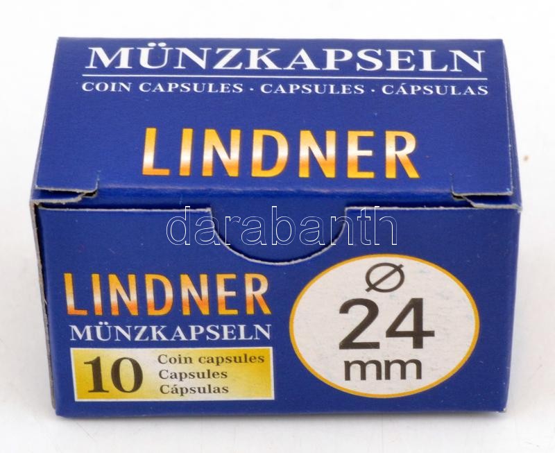 Lindner coin capsules 24mm - Pack of 10, Lindner érmekapszula 24mm - 10 darabos 2250024P, Lindner Münzenkapseln 24mm - 10-er Pack