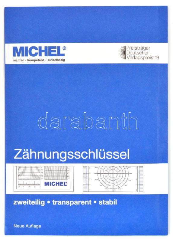 Michel fogazatmérő, átlátszó, műanyag, perforation gauge, Zähnungsschlüssel