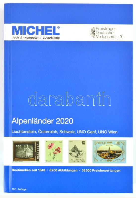 MICHEL Alpenländer 2020 (E1), Michel Alpesi országok 2020 
Liechtenstein, Ausztria, Svájc, UNO Genf, UNO Bécs, MICHEL Alpenländer 2020 (E1)