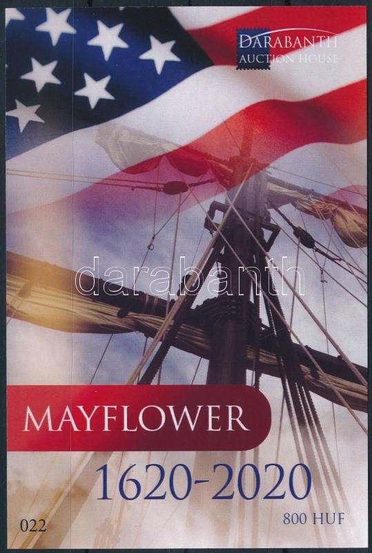 Mayflower hajó emlékív, Mayflower memorial sheet