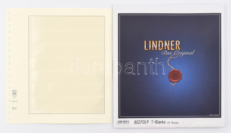 Linder T-blanko, 7 soros, 10 db/csomag, 802700P, 194x189mm (1x30mm, 6x28mm), LINDNER T-Blank pages with 7 pockets: 28 mm - pack of 10, T-Blanko-Blätter mit 7 Streifen: 28 mm - 10er-Packung