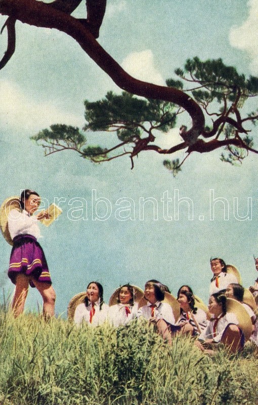 1958 Kínai lányok, propaganda, 1958 Chinese girls, propaganda