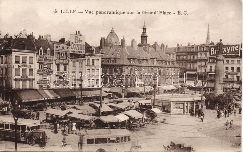 Lille, Grand Place, Pierot Patisserie, Ala Desse  / square, market, confectionery, autobus