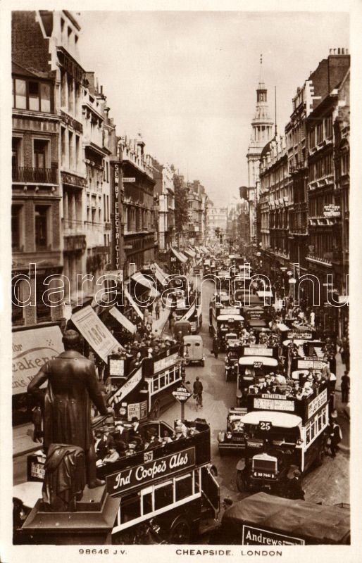 London, Cheapside, traffic, autobus, automobile