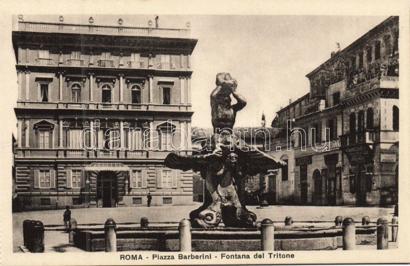 Rome, Roma; Piazza Barberini, Fontana del Tritone / square, fountain