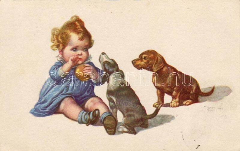 Gyerek kutyákkal, Child with dogs