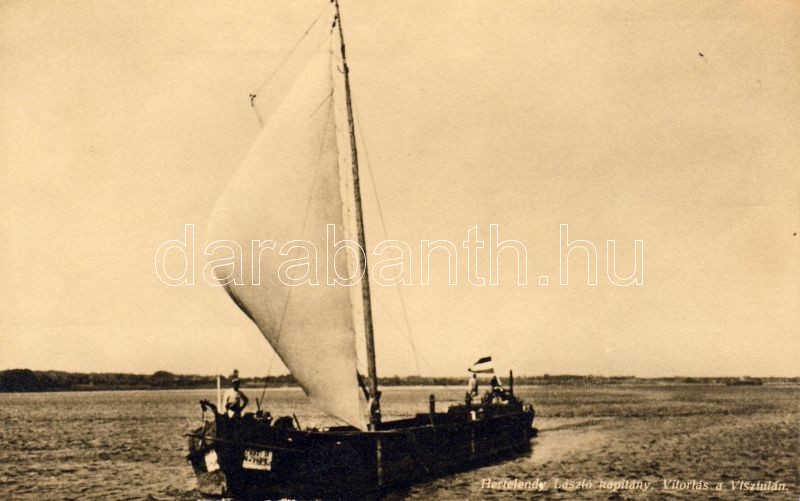 Vitorlás a Visztulán, Hertelendy László kapitány, Sailing boat on the Vistula, sailing-master László Hertelendy