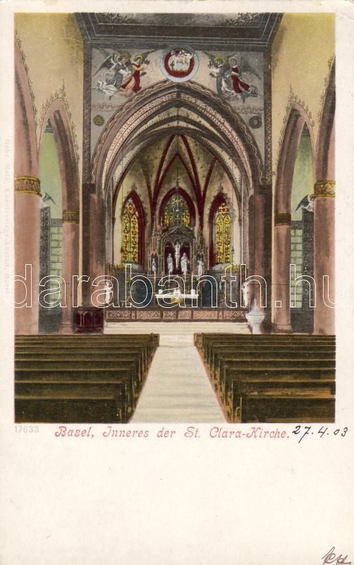 Bázel Szent Klára templombelső, Basel St. Clara church interior