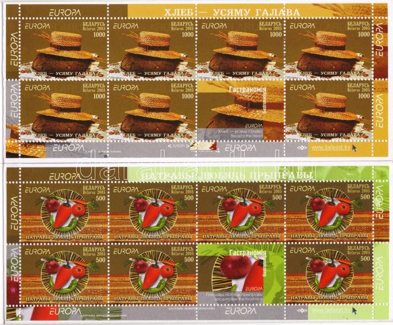Europa CEPT gastronomy 2 stamp booklets, Europa CEPT gasztronómia 2 db bélyegfüzet, Europa: Gastronomi 2 Markenheftchen