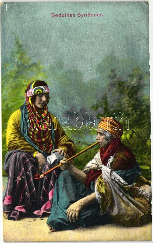 Beduines Syriennes / Bedouin folklore with pipe, Bedun folklore pipával