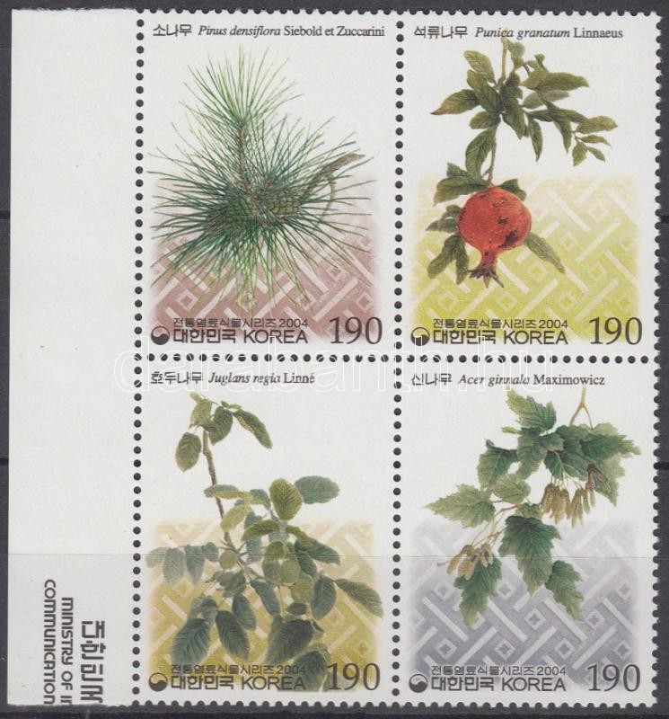 Pflanzen Viererblock mit Rand, Növények ívszéli négyestömb, Plants margin block of 4