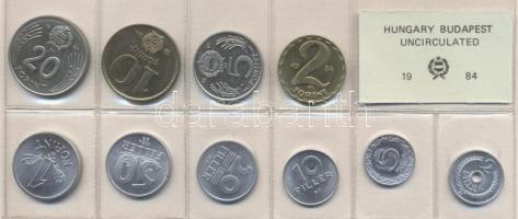 1984. 2 Fillér - 20 Forint Kursmünzensatz mit 10 Stück verschiedener Werte, 1984. Forgalmi sor 2f-20Ft, 10db klf értékkel, 1984. 2 Fillér - 20 Forint coin set with 10 pieces of various values