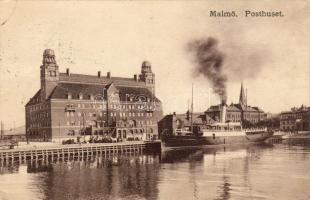 Malmö, Posthuset / post office, steamship