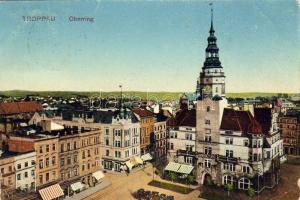 Opava, Troppau; Oberring / main square, town hall, restaurant