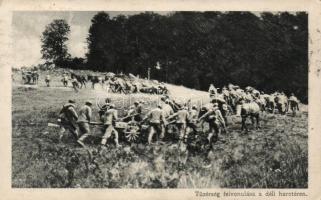 Hungarian artillery, Tüzérség felvonulása a déli harctéren
