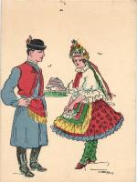 Magyar népviselet, s: Pálffy, Hungarian folk costume, s: Pálffy