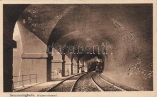 Semmeringi vasút, Weinzettl alagút, gőzmozdony, Semmering railway, Weinzettl tunnel, locomotive