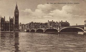 London Big Ben and Westminster Bridge, London Big Ben és Westminster Híd