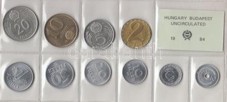 1984. 2 Fillér - 20 Forint coin set with 10 pieces of various values, 1984. Forgalmi sor 2f-20Ft, 10db klf értékkel, 1984. 2 Fillér - 20 Forint Kursmünzensatz mit 10 Stück verschiedener Werte