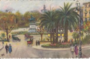 Genova, Piazza Corvetto, artist signed, Genova, Piazza Corvetto, artist signed