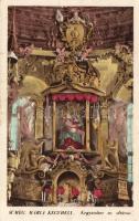 Sümeg Mary shrine, altar, Sümeg Mária kegyhely, kegyszobor az oltáron