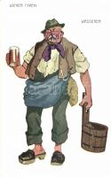 Man from Vienna, carrying water, Bécsi férfi, vízhordó