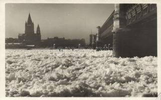 1929 Vienna, ice dam, 1929 Bécs, jégtorlasz, 1929 Wien, Eistoss