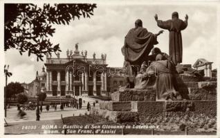 Róma, Assisi Szent Ferenc szobor, Bazilika / Basilica di San Giovanni in Laterano, Rome, Archbasilica of St. John Lateran, monument of Francis of Assisi