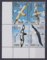 Tengeri madarak ívsarki négyestömb, Birds at sea corner block of 4, Meeresvögel Viererblock mit Rand