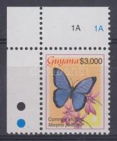 Schmetterling Marke mit Rand, Lepke ívsarki bélyeg, Butterfly corner stamp
