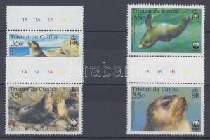 WWF Seal dogs margin set, WWF Fókák ívszéli sor, WWF Subantarktischer Seebär Satz mit Rand