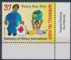 100 Jahre Rotary Marke mit Rand, 100 éves a Rotary ívsarki bélyeg, 100th anniversary of Rotary corner stamp