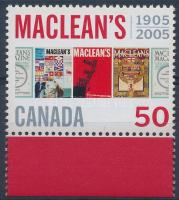 100 Jahre Magazin &#8222;MACLEAN&#8217;S&#8220; Marke mit Rand, 100 éves a Maclean's magazin ívszéli bélyeg, 100 years of Maclean's magazine margin stamp
