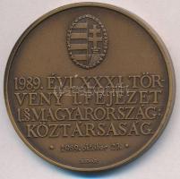 Bognár György (1944-) 1990. "MÉE Budapest / Köztársaság" Br emlékérem (42,5mm) György Bogn...