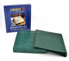 Lindner 1124, 1104-es gyűrűs berakó tokkal (814)zöld, Lindner 1124 Companion set: Ringbinder 1104 with slip case 814, Lindner 1124 Set: Ringbinder 1104 mit Kassette 814