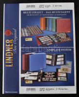Lindner Uniplate gyűrűs berakóhoz 2 osztású albumlap 072, fekete, 5db/cs, Lindner Uniplate Stock Sheets 072, 2 stripes, 5/pack, black, Lindner Uniplate Blätter 072, 2 Streifen, 5 St., schwarz