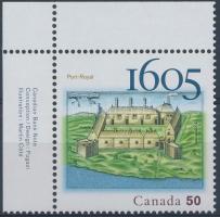 Port Royal ívsarki bélyeg, Port Royal corner stamp, Port Royal Marke mit Rand