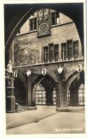 Bázel, Rathaus, Hofpartie / Városháza, udvar belső, Basel, Rathaus, Hofpartie / Town hall, courtyard, interior