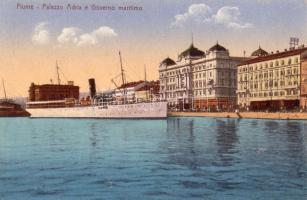 Fiume, Palazzo Adria, Governo Maritimo / palace, maritime government, steamship