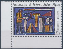 Julio Alpuy's painting corner stamp, Julio Alpuy festmény ívsarki bélyeg, Gemälde von Julio Alpuy Marke mit Rand