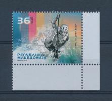 Vadvízi kajakozás ívsarki bélyeg, Rafting corner stamp, Wildwasser-Kanurennsport Marke mit Rand